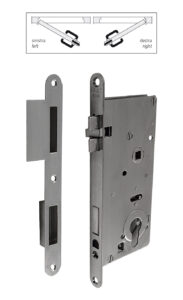 Serratura con scontro e sede per cilindro di sicurezza