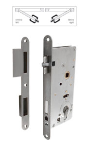 Serratura con scontro e sede per cilindro di sicurezza