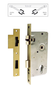 Serratura con scontro e sede per cilindro di sicurezza