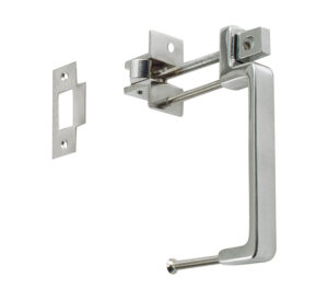 Chiusura a scrocco con maniglia e foro per lucchetto