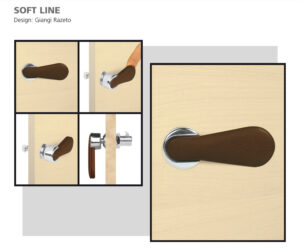 Soft Lock - Chiusura per anta e cassetti con maniglietta rivestita in pelle con scontro