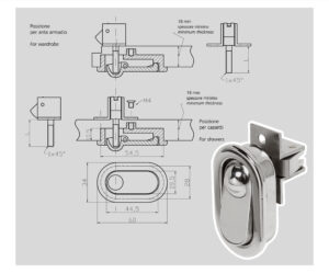 Chiusura a scrocco con maniglia a filo