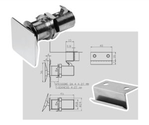 Chiusura 'Flush lock' con scontro adatta a spessori da 4 a 27 mm