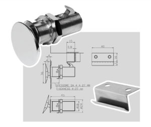 Chiusura 'Flush lock' con scontro adatta a spessori da 4 a 27 mm