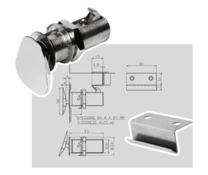 Chiusura 'Flush lock' con scontro adatta a spessori da 4 a 27 mm